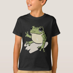 Cute Hand-Drawn Frog Illustration - Adorable Green T-Shirt