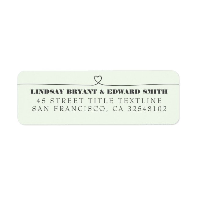 Cute Hand Drawn Heart Wedding Label (Front)