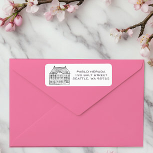 Cute Hand-drawn House CUSTOM Mailing  Label