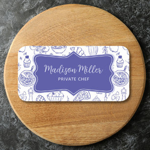 Cute Hand Drawn Italian Food Customized Name Tag