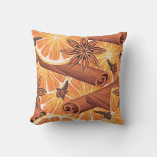 Cute Hand Drawn Lemon Slices Throw Pillow