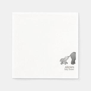 Cute  Hand Drawn Little Elephant Baby Shower Napkin