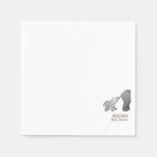 Cute  Hand Drawn Little Elephant Baby Shower Napkin