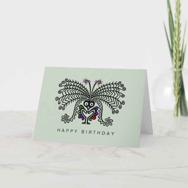 Cute Hand drawn -  LYREBIRD - Nature - Australia Card (Front)