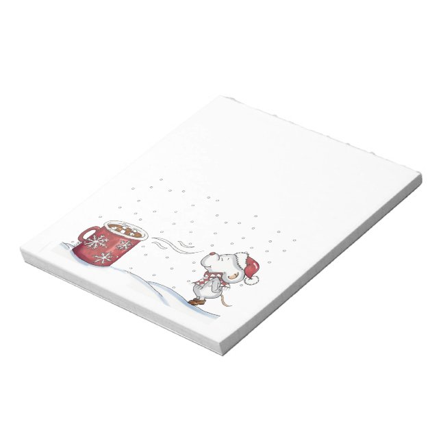 Cute hand drawn mouse design for Christmas Notepad (Rotated)