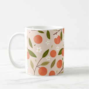 Cute Hand-drawn Orange Blossom Seamless Pattern Coffee Mug