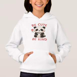 Cute Hand-Drawn Panda Girls T-Shirt – “Be Cute"