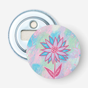 Cute Hand-drawn Pastel Flower Bottle Opener
