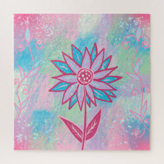 Cute Hand-drawn Pastel Flower Jigsaw Puzzle