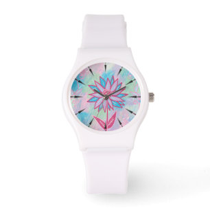 Cute Hand-drawn Pastel Flower Watch