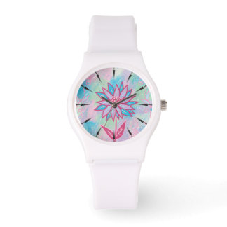 Cute Hand-drawn Pastel Flower Watch
