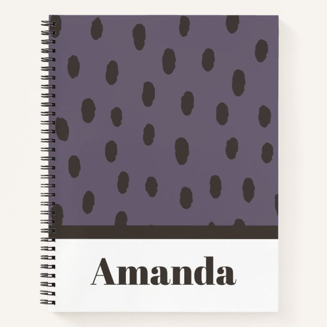 Cute Hand Drawn Polka Dot Pattern Notebook (Front)