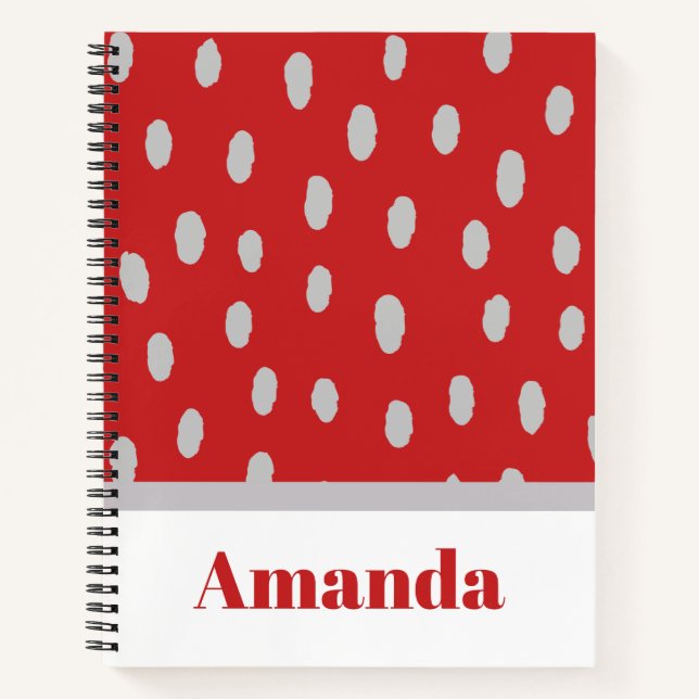 Cute Hand Drawn Polka Dot Pattern Notebook (Front)
