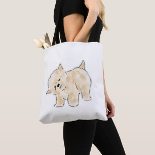 Cute Hand-Drawn Pomeranian Dog Illustration Tote Bag
