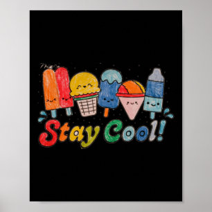 Cute Hand-Drawn Popsicle Characters For Kids Poster