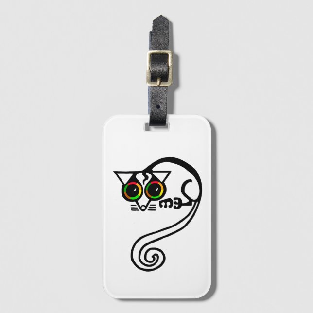 Cute hand drawn - POSSUM - Marsupial - Green Luggage Tag (Front Vertical)