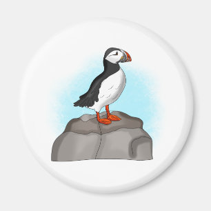 Cute Hand drawn Puffin Magnet