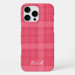 Cute Hand-Drawn Red Plaid  iPhone 16 Pro Max Case