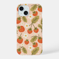 Cute Hand-drawn Red Strawberry Seamless Pattern