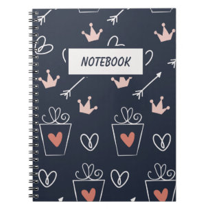 Cute Hand Drawn Shapes Pattern Notebook