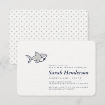 Cute Hand-Drawn Shark Baby Shower Invitation