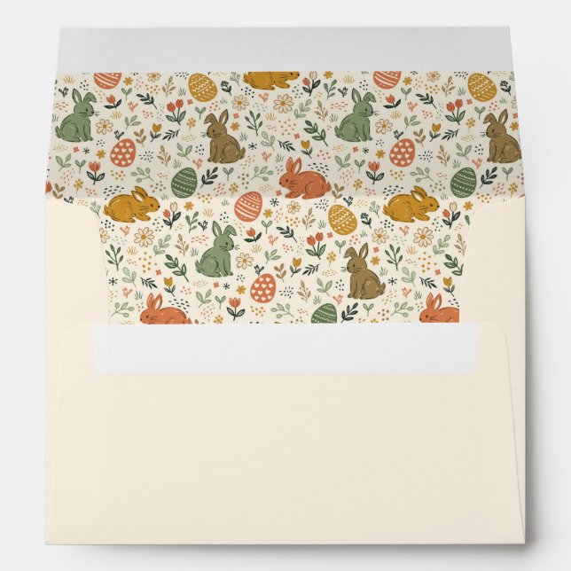 Cute Hand Drawn Spring Bunnies - Envelope (Back (Bottom))