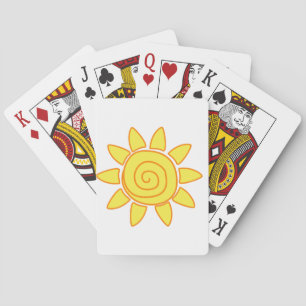 Cute Hand Drawn Sun Kids Drawing Illustration Playing Cards