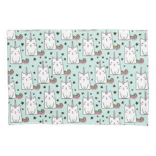 Cute Hand Drawn Unicorn Cat Pattern Pillowcase