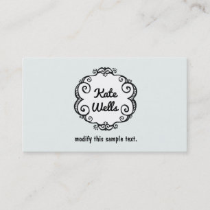 Cute Hand Drawn  Whimsical Frame and Typography Business Card