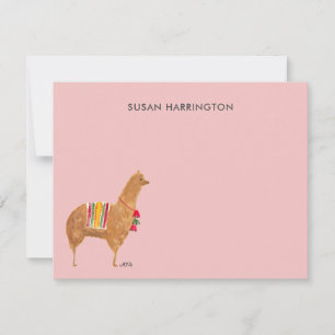 Cute Hand-Illustrated Llama Alpaca Personalized Card