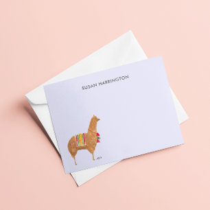 Cute Hand-Illustrated Llama Alpaca Personalized Card
