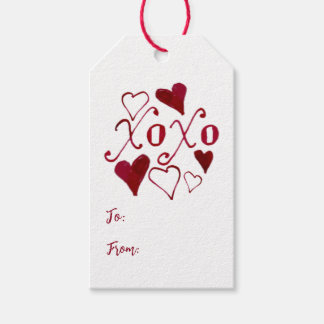 Cute Hand-Lettered XOXO Whimsical Valentine's Day Gift Tags
