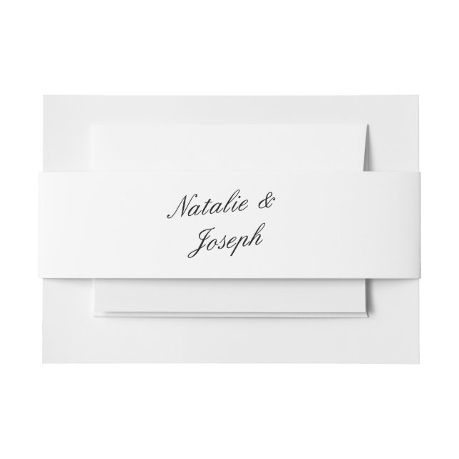 Cute Hand Written Funky Unique Modern Wedding  Invitation Belly Band (Front Example)