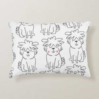 Cute handdrawn seamless pattern with cute doodle f accent pillow