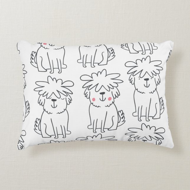 Cute handdrawn seamless pattern with cute doodle f accent pillow (Front)