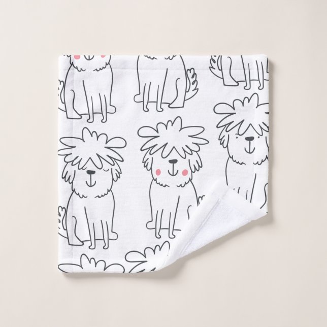 Cute handdrawn seamless pattern with cute doodle f wash cloth (Wash Cloth)
