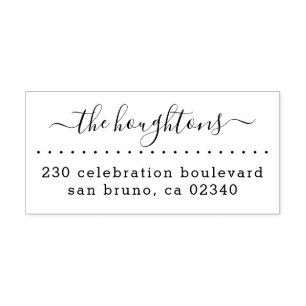 Cute Handwritten Family Name Modern Return Address Rubber Stamp