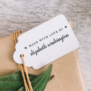 Cute Handwritten Made With Love By Custom Name Rubber Stamp