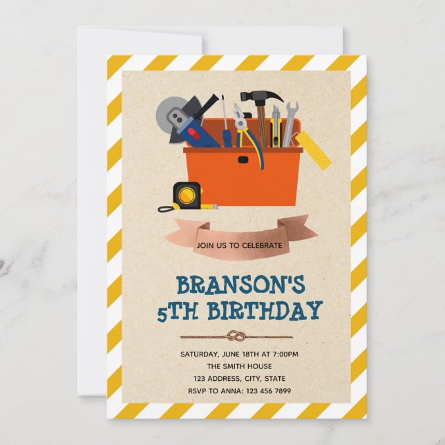 Cute handyman invitation à la soirée à thème (Devant)
