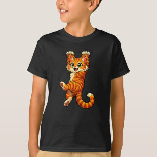 Cute Hanging Orange Tabby Cat Kids T-Shirt