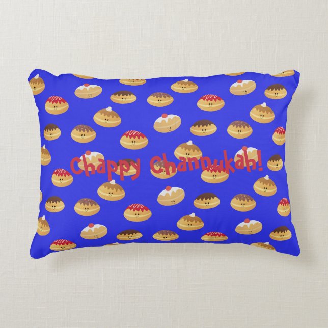 Cute Hannukah doughnut patterned  Accent Pillow (Front)