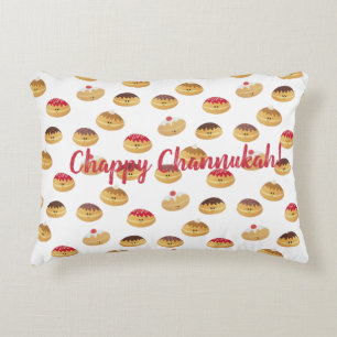 Cute Hannukah doughnut patterned pillow! Accent Pillow