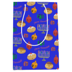 Cute Hannukah Patterned Medium Gift Bag