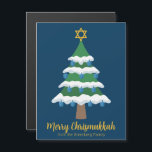 Cute Hanukkah Christmas Tree Merry Chrismukkah<br><div class="desc">This cute Merry Chrismukkah magnetic card features a green Christmas tree decorated with blue dreidel ornaments and a gold Jewish Star of David at the top for Hanukkah to combine the 2 holidays for a family that celebrates both. Cool magnets.</div>