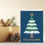 Cute Hanukkah Christmas Tree Merry Chrismukkah Holiday Card<br><div class="desc">This cute Merry Chrismukkah card features a green Christmas tree decorated with blue dreidel ornaments and a gold Jewish Star of David at the top for Hanukkah to combine the 2 holidays for a family that celebrates both.</div>