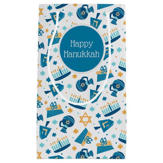 Cute Hanukkah Pattern Gift Bag (Front)