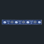 Cute Hanukkah Pattern Satin Ribbon<br><div class="desc">Beautiful Hanukkah ribbon in pretty blue with a cool pattern of Judaism star, dreidel for fun Chanukah games, and the Jewish menorah for the holiday.</div>