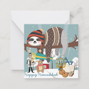 Cute Hanukkah Sloth Card