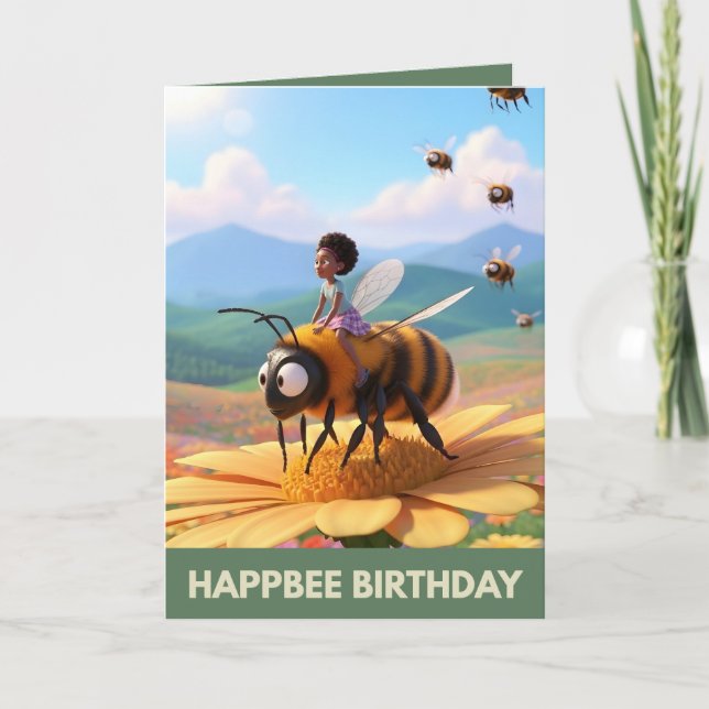 Cute Happbee Birthday card (Front)