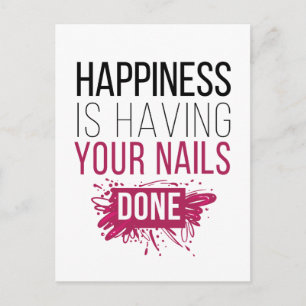 Cute Happiness Is Having Your Nails Done Postcard